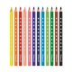 Creioane color Silverino lăcuite, groase, secțiune triunghiulară, mină 5 mm, set 12 culori, Pelikan