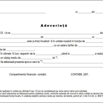 Adeverință salariat format A5, 100 file, imprimat tipizat, Darcom