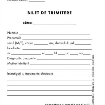 Bilet de trimitere, A6, imprimat tipizat, Darcom