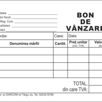 Bon de vânzare, A7, imprimat tipizat, Darcom