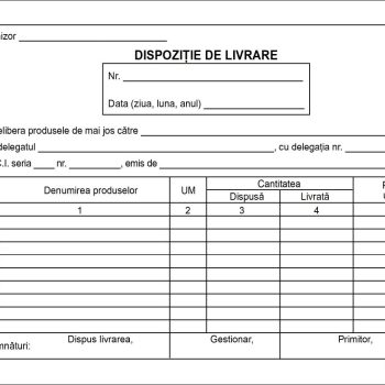 Dispoziție livrare A5, carnet 100 file, imprimate tipizate, Darcom