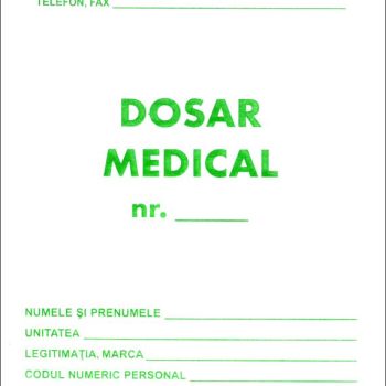 Dosar medical, A5, carnet 10 file, imprimate tipizate, Darcom