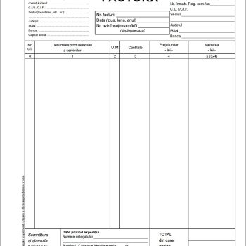 Factură A4, carnet 50 set, imprimate tipizate, Darcom