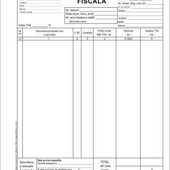 Factură fiscală A4, carnet 50 set, imprimat tipizat, Darcom