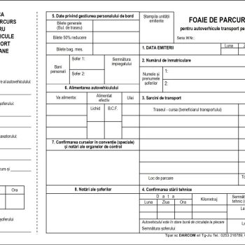 Foaie parcurs persoane A4, carnet 100 file, imprimat tipizat, Darcom