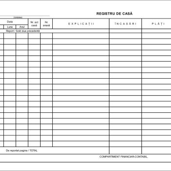 Registru casă A4, carnet 100 file, imprimate tipizate, Darcom