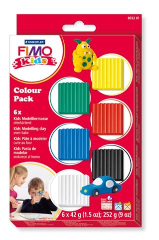 Set modelaj Fimo Kids, 6 culori basic, Staedtler