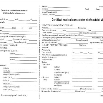 Certificat medical constatator al nascutului