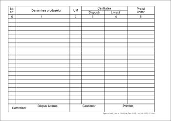 Dispoziție livrare A5, carnet 100 file, imprimate tipizate, Darcom