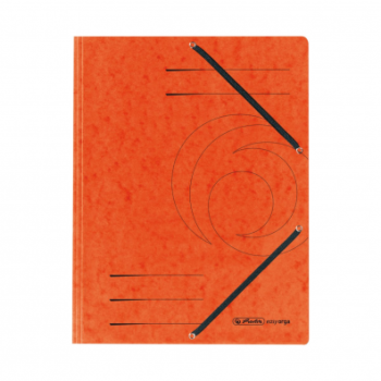 Dosar plic A4, carton, închidere cu elastic, culoare portocaliu, Herlitz