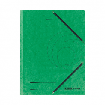 Dosar plic A4, carton, închidere cu elastic, culoare verde, Herlitz