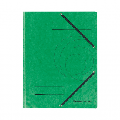 Dosar plic A4, carton, închidere cu elastic, culoare verde, Herlitz