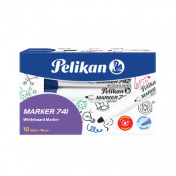 Marker whiteboard 741, vârf rotund, albastru, Pelikan