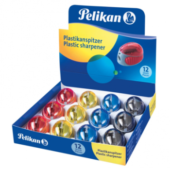 Ascuțitoare plastic cu container, diverse culori, prezentare în cutie, Pelikan