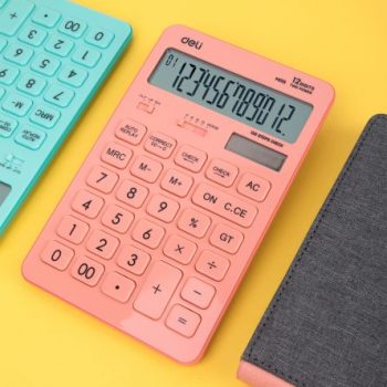 Calculator birou 12 digits 1541, roz pastel, Deli