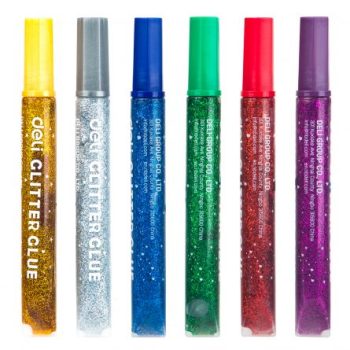 Lipici lichid glitter clasic 6 culori x 12 ml, Deli