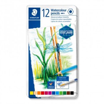 Creion color Aquarell 12 buc., cutie metal, Staedtler