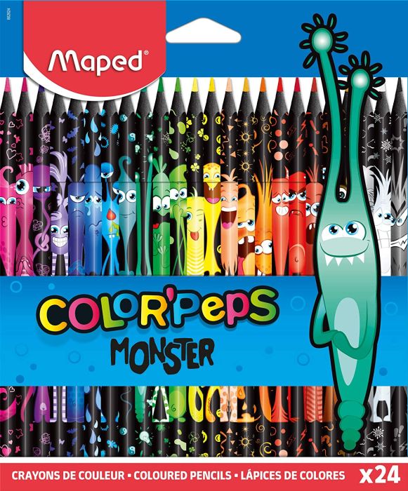 Creioane colorate Maped Color’Peps Monsters 24 culori