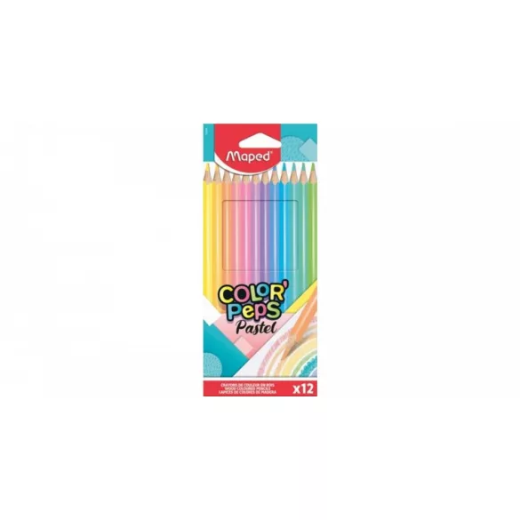 Creioane colorate Maped Color’Peps Pastel 12 culori/set