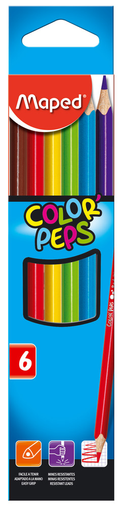 Creioane colorate Maped Color’Peps Star 6 culori/set