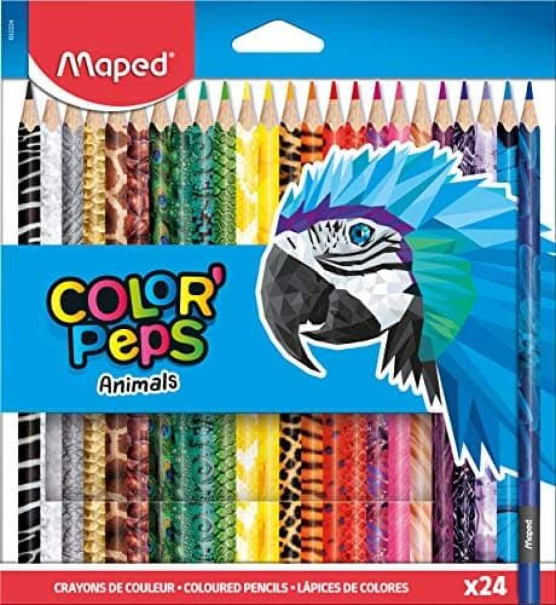 Creioane colorate Maped Color’Peps Animals 24 culori/set FSC