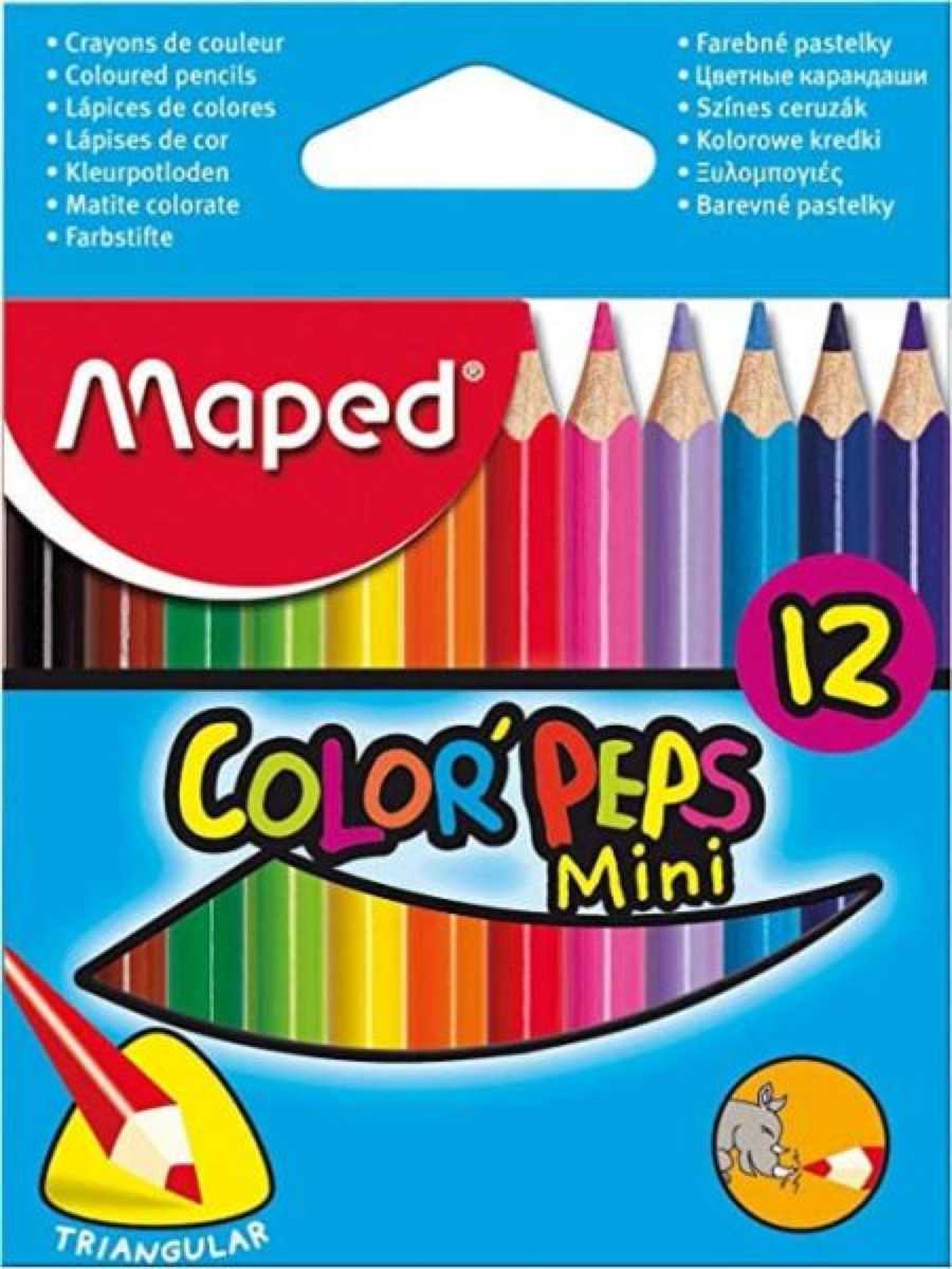 Creioane colorate Maped Color’Peps Star 12 culori/set mici