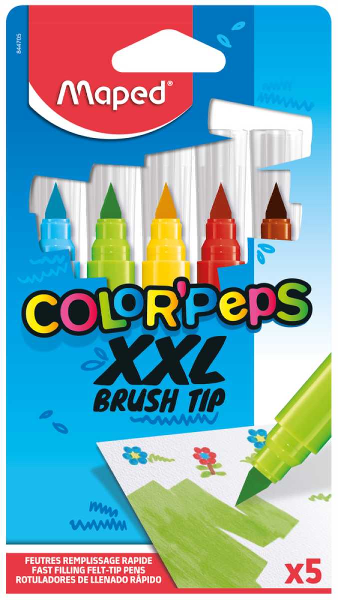 Carioca Maped Color’Peps Brush XXL 5 culori/set
