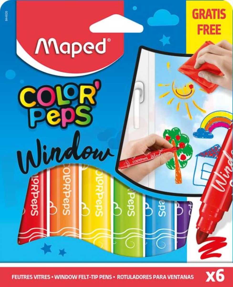 Carioca Maped Color’Peps pentru geam 6 culori/set