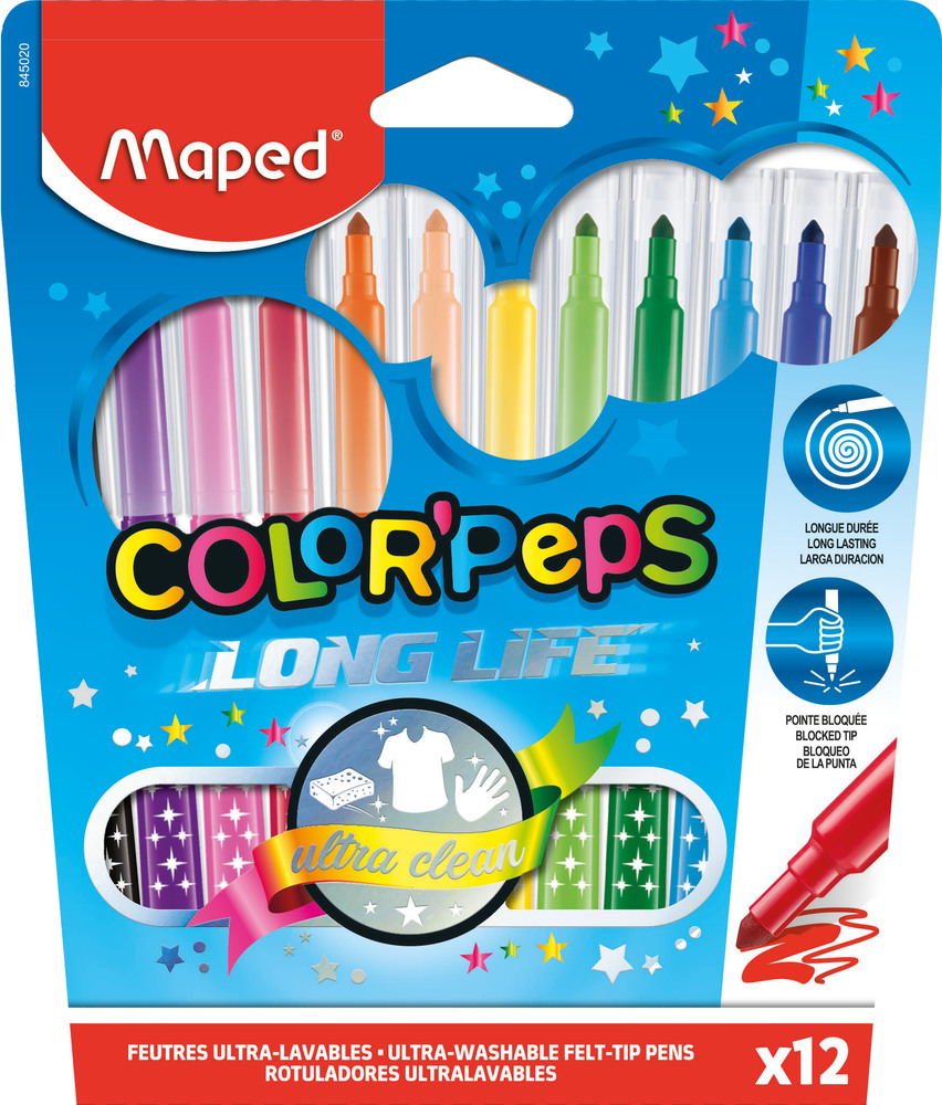 Carioca Maped Color’Peps Long Life 12 culori/set