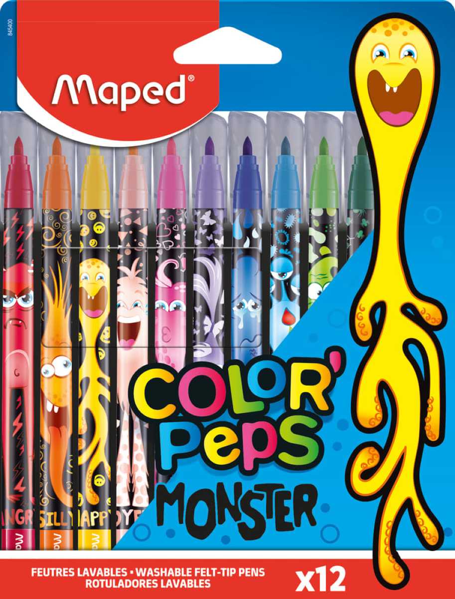 Carioca Maped Color’Peps Monster 12 culori/set
