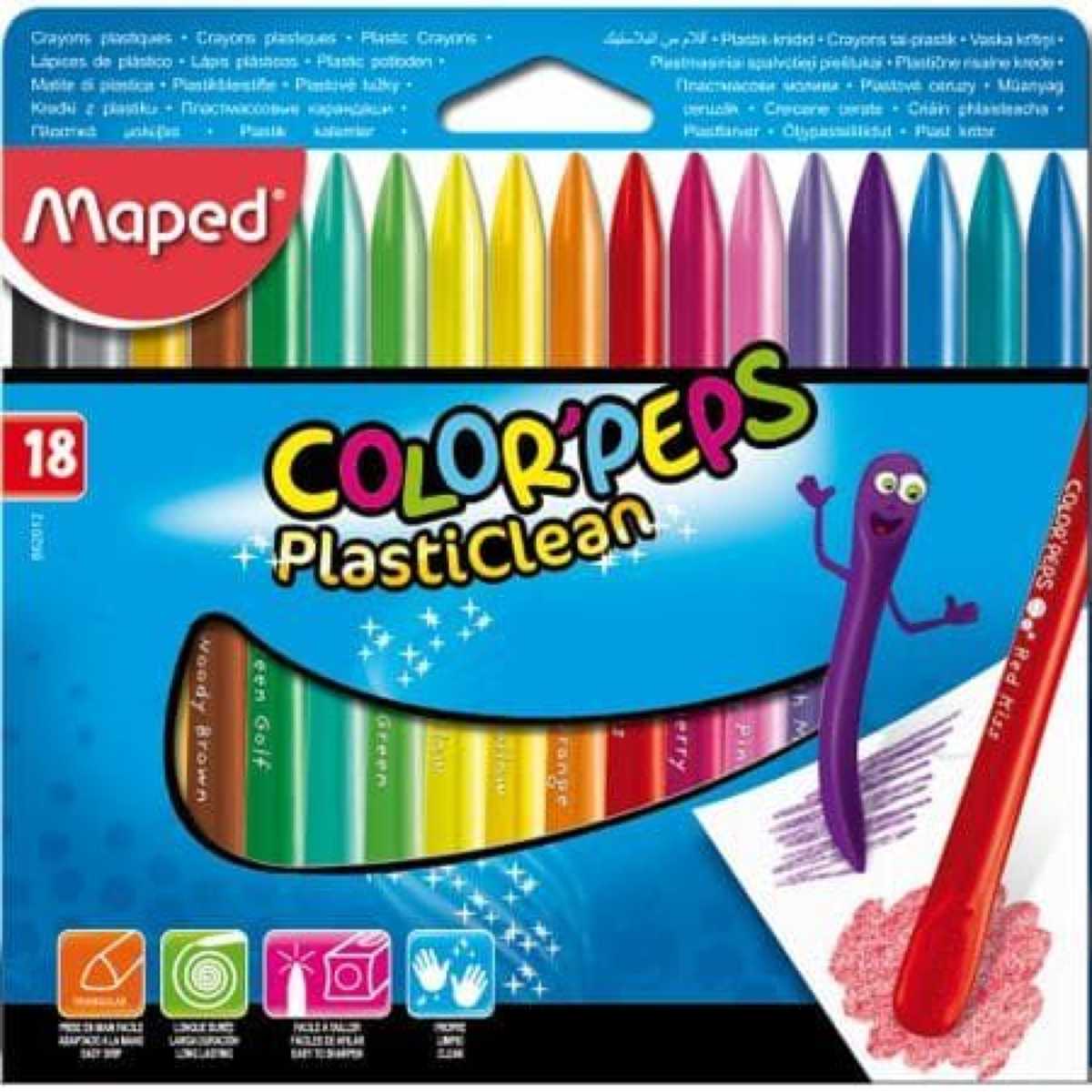 Creioane cerate Maped Color’Peps 18 culori/set