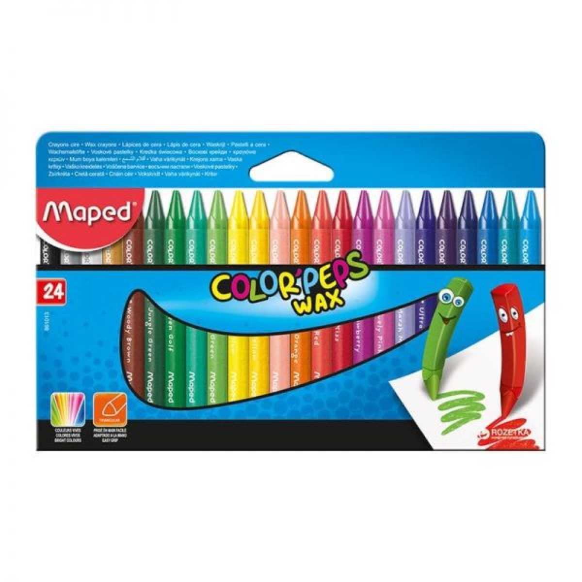 Creioane cerate Maped Color’Peps 24 culori/set