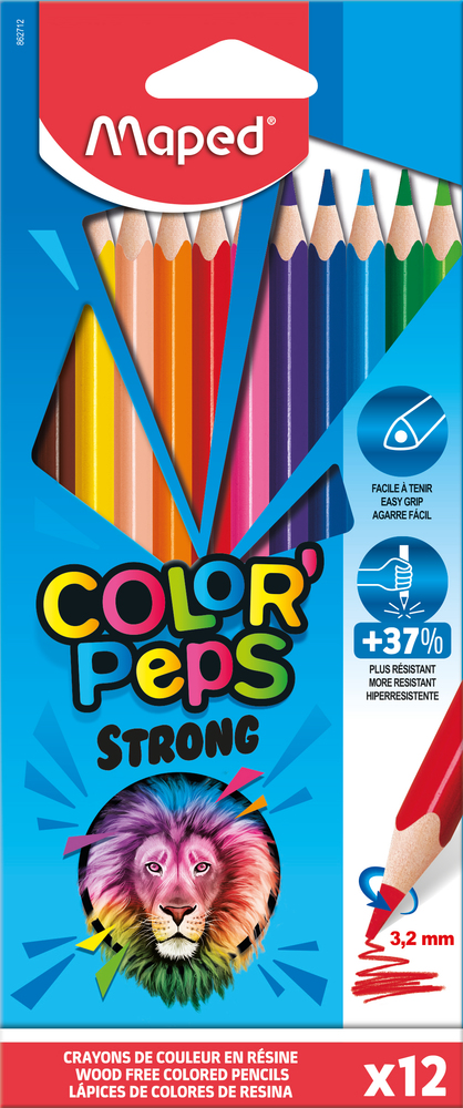 Creioane colorate Maped Color’Peps Strong 12 culori/set