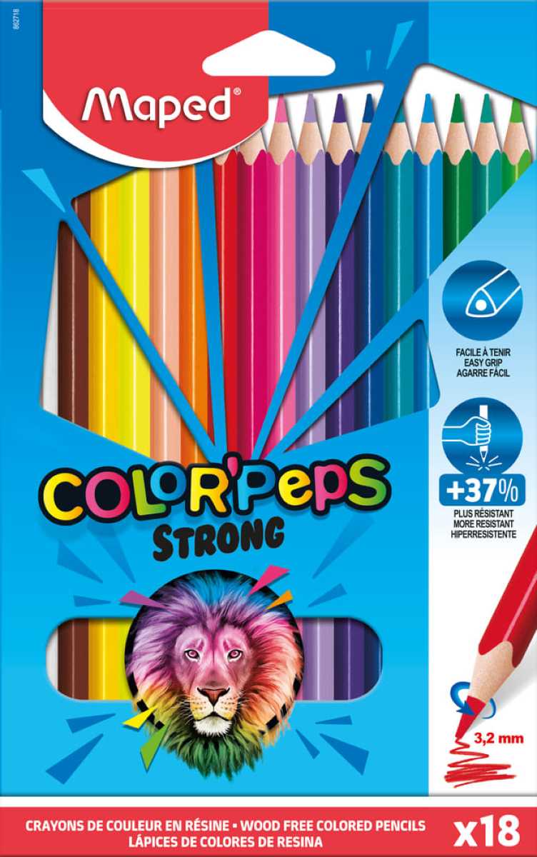 Creioane colorate Maped Color’Peps Strong 18 culori/set