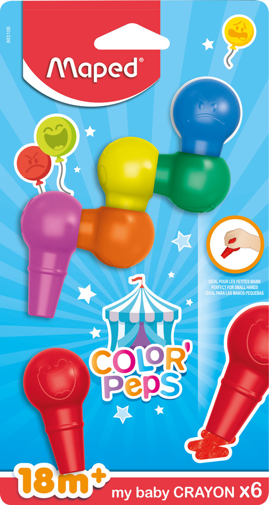 Creioane cerate Maped Color’Peps Baby 6 culori/set