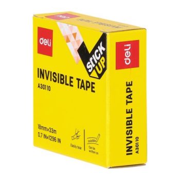 Bandă adezivă 18 mm x 33 m, invisible, cutie carton, Deli