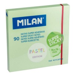Bloc notes adeziv 76 x 76 mm, verde pal, Milan