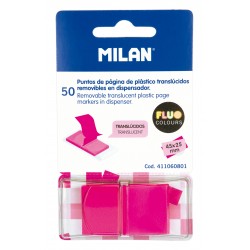 Bloc notes adeziv index 45 x 25 mm, roz, Milan