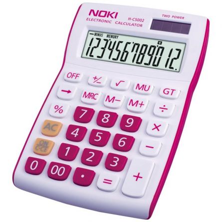 Calculator birou 12 digits, HCS002, alb/roșu, Noki