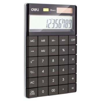 Calculator birou 12 digits modern, negru, Deli