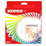 Creioane colorate, 24 culori triunghiulare, Eco, Kores