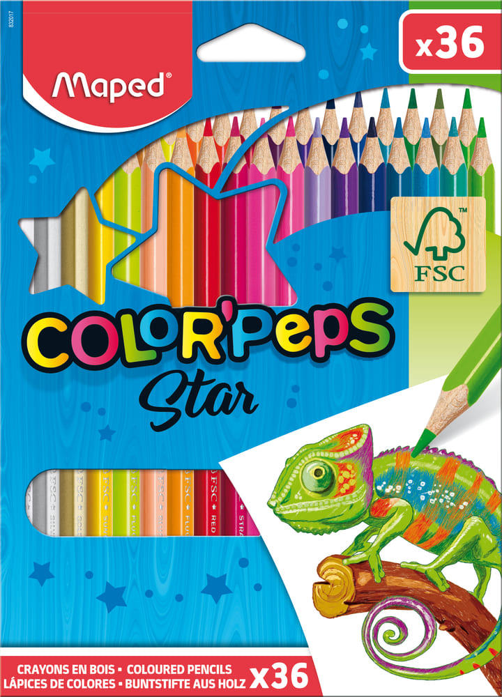 Creioane colorate Maped Color’Peps Star 36 culori/set FSC