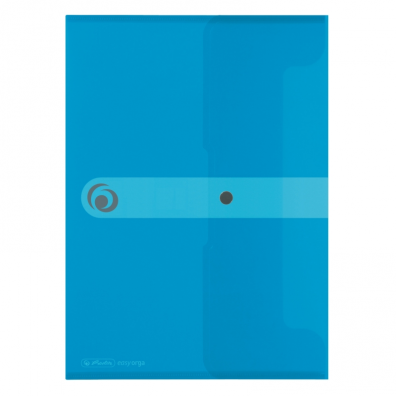 Mapă A4 PP EOTG, 20 mm, închidere cu capsă, culoare albastru transparent, Herlitz