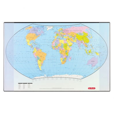Mapă pentru birou, dimensiune 70×45 cm, harta lumii, Herlitz