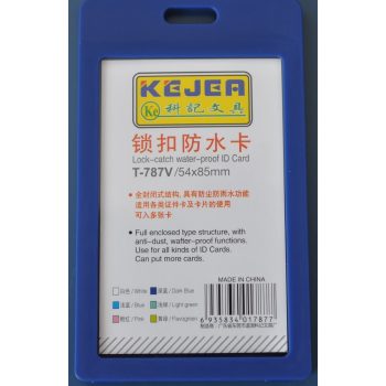 Suport PP water proof snap type, pentru carduri,  55 x  85mm, vertical, 5 buc/set, Kejea, bleumarin