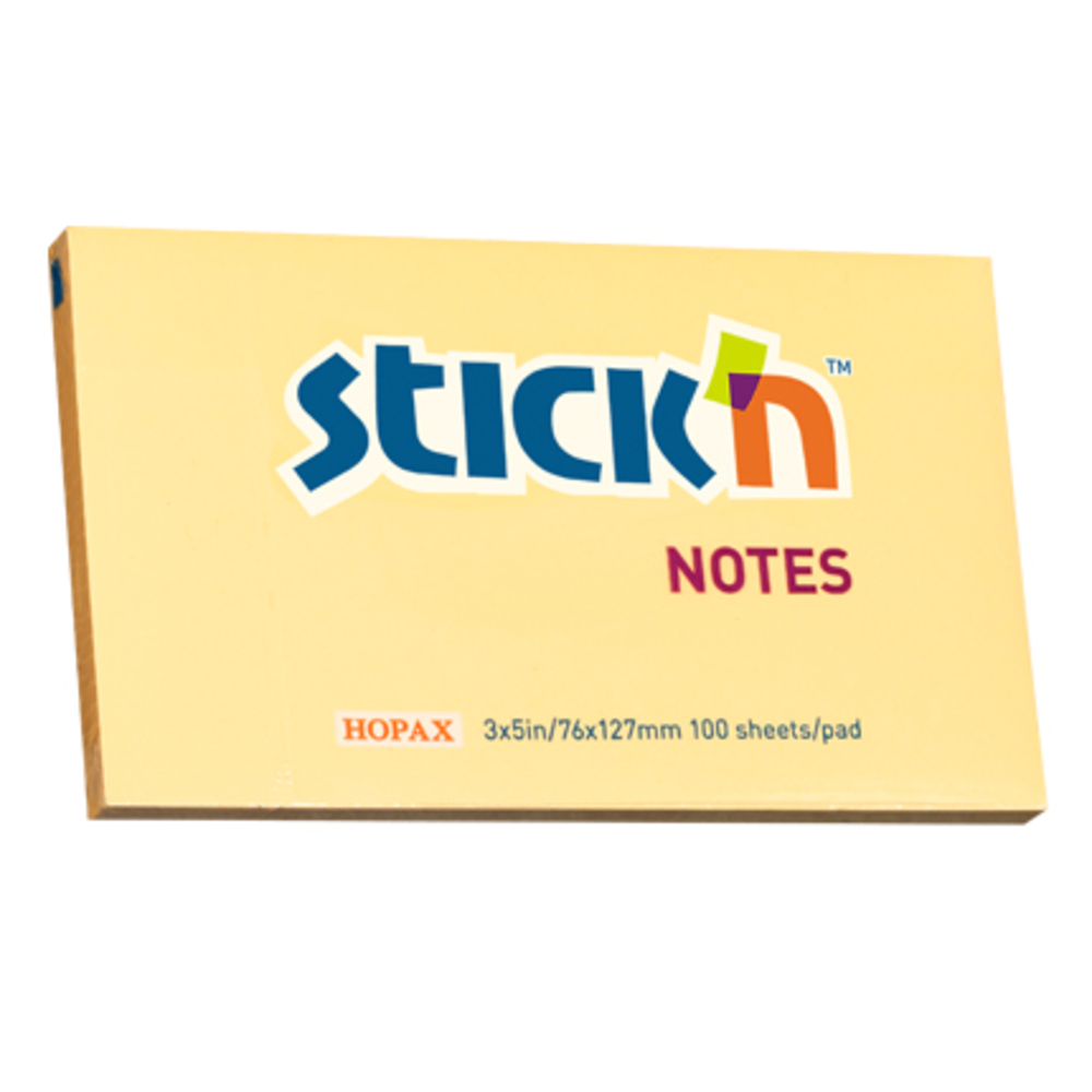 Notes autoadeziv 76 x 127 mm, 100 file, Stick’n, portocaliu pastel, Hopax