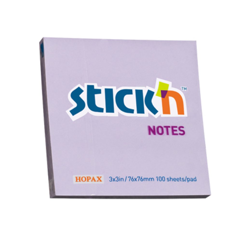 Notes autoadeziv 76 x  76 mm, 100 file, Stick’n, lila pastel, Hopax