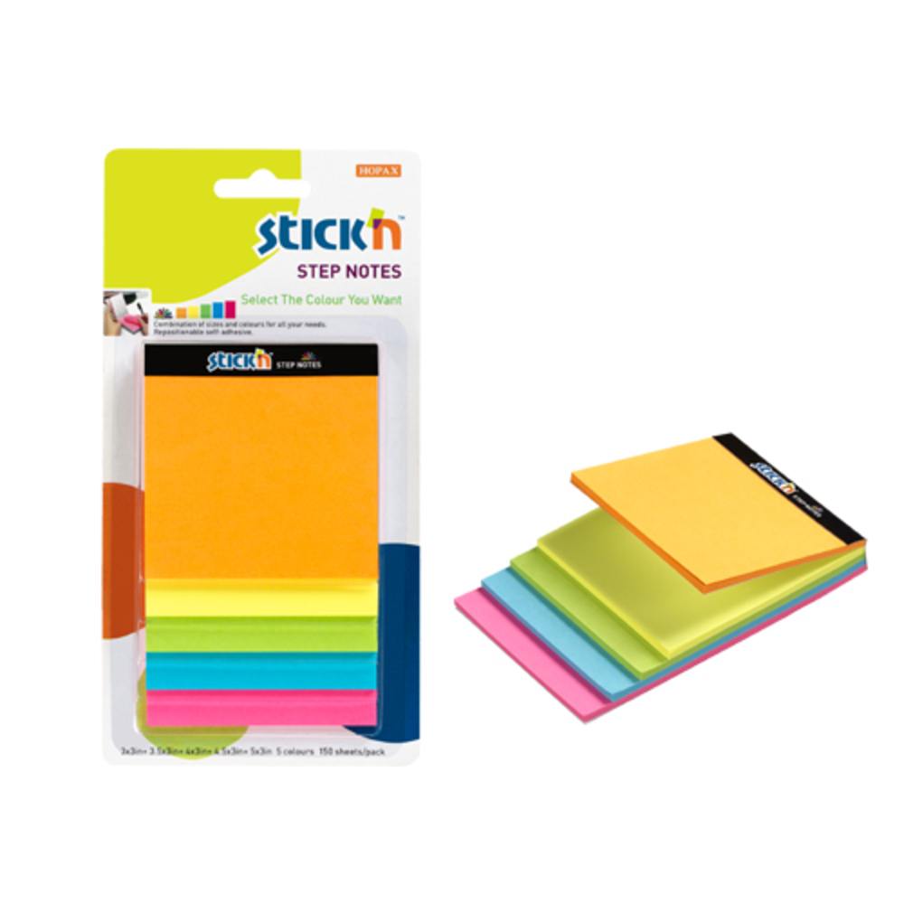 Magic cube color, 150 file, Stick’n Magic Steps, 5 culori neon, Hopax