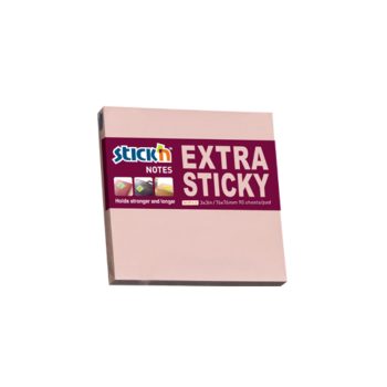 Notes autoadeziv extra-sticky 76 x  76mm, 90 file, Stick’n magenta pastel, Hopax