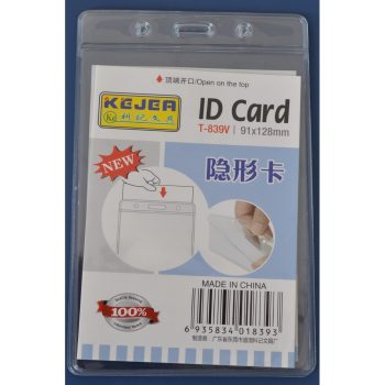 Buzunar PVC, pentru ID carduri, 128 x  91 mm, vertical, 10 buc/set, Kejea, cristal